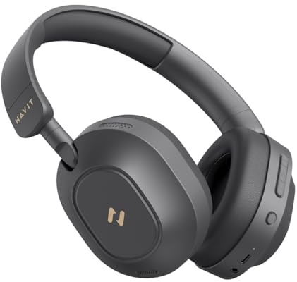 HAVIT H668BT ANC Bluetooth On-Ear-Kopfhörer - 80 Stunden Anc Dual Device Support Hi-Res Audio (Schwarz)
