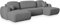 Masseno Ecksofa Savona P mit Schlaffunktion U-Form, Sofa mit Bettkasten, Wohnzimmersofa, Couch, Soffa, Bettsofa, Couchgarnitur- Grau, POSO 60