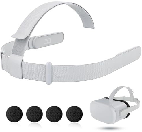 Diadema Ergonómica De Realidad Virtual, Correa para La Cabeza VR para Quest 2, Accesorios Meta Quest 2, con 4 Gorras De Sacudida, Ajustable y Transpirable, Estabilidad, Comodidad Mejorada