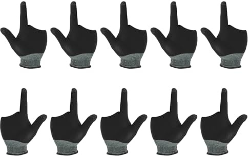 PATIKIL Mobile Gaming Gloves, 5 Pair Fiber Anti-Sweat Ultra-Thin Breathable Game Two-Finger Glove for Phone Game Touchscreen Devices, Black