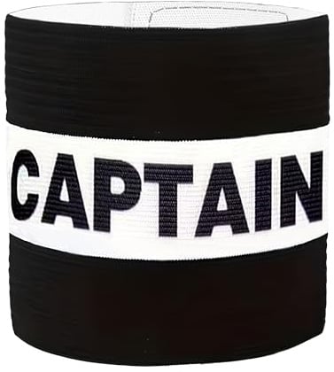 Fascia da capitano per adulti, nera, per allenamento di calcio, fascia elastica sportiva per ragazzi, comoda e regolabile, per calcio e sport di squadra