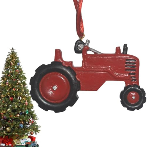 Christmas Traktor Anhänger | Hängbarer Weihnachtsbaum Anhänger Aus Resin - Rustikale Deko Für Garten Wohnung Schule Bauernhof Zuhause Hotel Landhaus