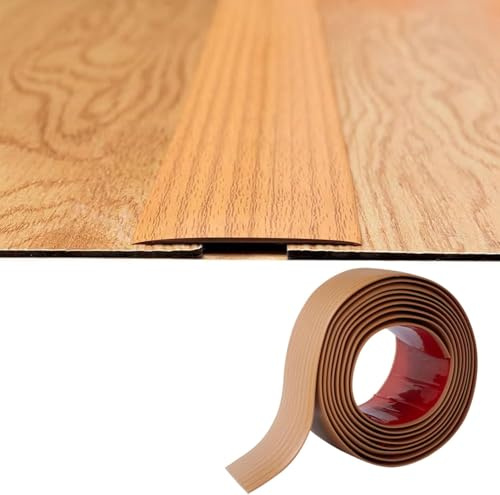 4M Striscia di Transizione per Pavimenti Laminato,2mm Spessore 5cm Striscia di Soglia Profilo di Transizione Autoadesivo PVC e Vinile, Striscia di Giunzione per Pavimenti, Grano Di Legno Giallo