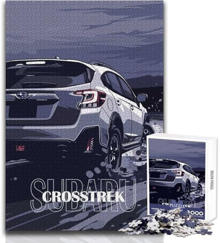 1000-teiliges Puzzle für Teenager Subaru Crosstrek Auto-Illustration – Knobelspiel für die ganze Familie, Logik- und Denkspielzeug, Wanddekoration, Größe 38x26cm