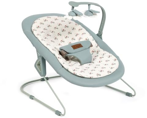 Jané Light, Hamaca para Bebé Desde 0 Meses, Hamaca Mecedora Ultraligera con Balanceo Natural, Barra de Actividades y Reductor, Tapizado Lavable, Verde