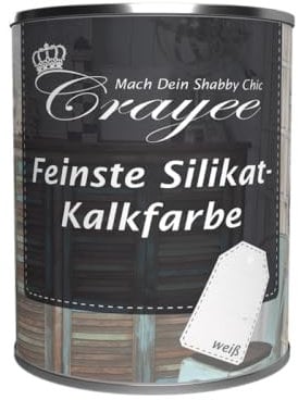 Crayee Feinste Silikat-Kalkfarbe | für Möbel und Wände Innen | Nachhaltig hergestellt mit regionalen Rohstoffen | Hochdeckend, umweltfreundlich, atmungsaktiv, geruchsarm, Gebinde:0.75L, Farbe:basis 05