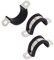 Sourcingmap 22mm Dia EPDM Rubber Lined U Shaped Pipe Tube Wire Clamps Clips 3pcs