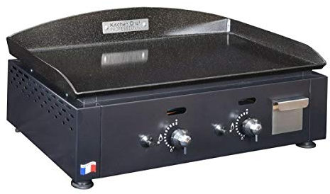 KitchenChef kcp60g - Gril (5500 W, gril Contact Gaz naturel, Table, Fer à repasser, Noir)