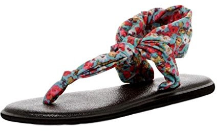 Sanuk Yoga Sling Ella Prints Damen US 5 Multi Color Tanga Sandale