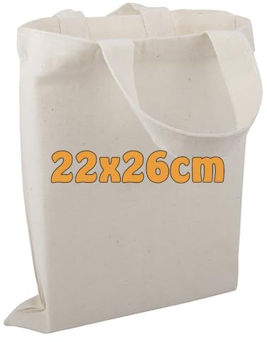 Cottonbagjoe | 100 kleine Apothekertaschen | perfekt zum Bemalen | mit Henkel |Jutebeutel | Geschenktasche | unbedruckt | Bauwolltasche | DIY | 22x26cm | kleine Stofftasche zum Basteln