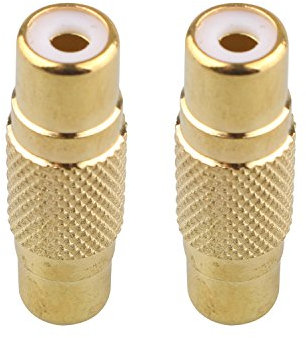 Futheda 2 PCS RCA adapter Jack Phono Coupler Joiner Extender Gold Plated Female to Female Sockets