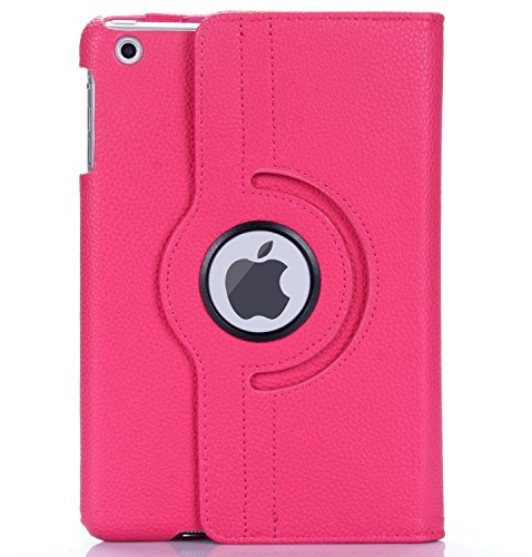 Funda Protectora en Piel PU para iPad 2 / iPad 3 / iPad 4, Rotatoria 360º, en Color Rosa