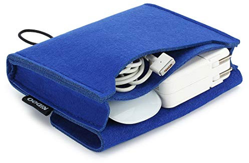 NIDOO Filz Lagerung Beutel Tasche Fall Case für MacBook Power Adapter, Maus, Handy, Kabel, SSD, HDD Gehäuse, Power Bank und mehr Zubehör, Blau