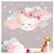 Little Deco Wandsticker Mond & Wolken I Weiß/Rosa M - 40 x 20 cm (BxH) I Kinderzimmer Wandtattoo Mädchen Baby Deko Zimmer DL246-1-M