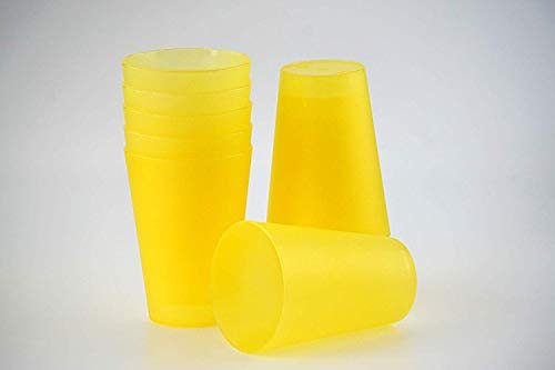 S&S-Shop 20 Plastik Trinkbecher 0,4 l gelb | Mehrwegtrinkbecher | Becher | Partybecher | Mehrwegbecher | Kunststoffbecher