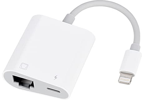 RJ45 Ethernet Adapter for lPhone[Compatible with Apple MFi Certified],10/100Mbps,Support iOS 15, Ethernet Adapter with Charge Port