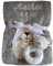 Wuff-Dogsworld Babydecke mit Namen Bestickt Babyrassel Greifling Baby Geschenk Geburt Taufe (grau Bär)
