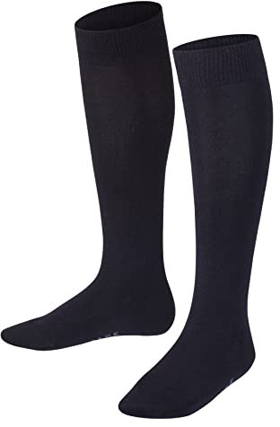 FALKE Unisex Kinder Kniestrümpfe Family K Kh nachhaltige Baumwolle lang einfarbig 1 Paar, Blau Dark Marine 6170, 31-34