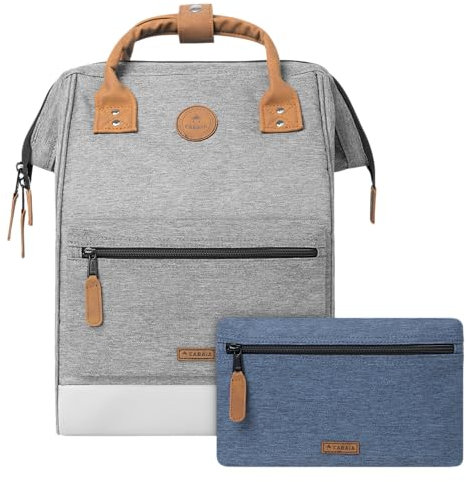 CABAIA - Sac à Dos Adventurer New York - Medium 18L - Déperlant - Compartiment Ordinateur Portable 13-2 Poches - Certifié Vegan - Sac Voyage, Affaires, École pour Homme et Femme - Noir