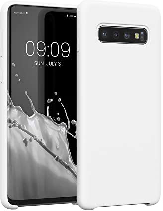 kwmobile Hülle kompatibel mit Samsung Galaxy S10 Hülle - Silikon Handy Case - Handyhülle weiche Oberfläche - kabelloses Laden - Weiß matt