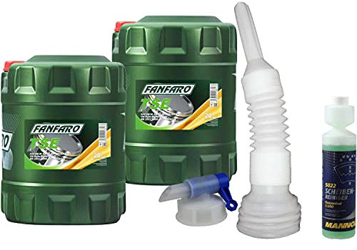 QR-Parts Set 40 Liter 85457381 CT4503 FF6501-20 DIN61 5022 MANNOL Scheibenreiniger Konzentrant 1:100 250ml 20L Motoröl TSE 5W-30 Auslaufhahn für 20 Fässer Auslaufschlauch