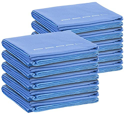 PEARL dünnes Handtuch: 10er Pack Schnelltrocknendes Mikrofaser-Badetuch, 180 x 90 cm, blau (dünnes Badetuch, Badehandtuch, Saugfähiges)