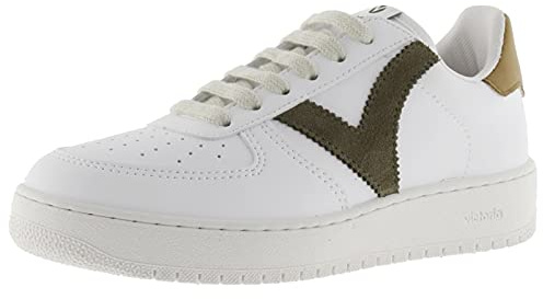 victoria Low-Top Unisex Madrid Leder-Effekt & Kontrast-Farbigeteile 1258201 für Erwachsene KAKI 41