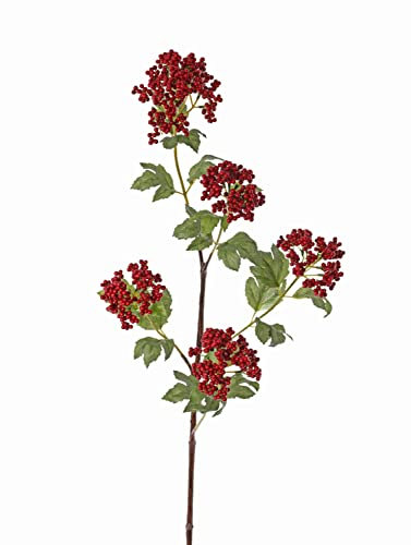 artplants.de Kunst Schneeball BAHULA mit Früchten, rot, 90cm - Beerenzweig Deko