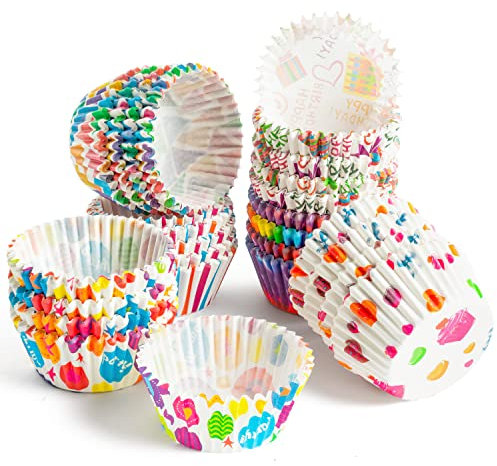 600 Stück Bunt Papier Muffinförmchen Mini Muffinförmchen Cupcake Wrapper Cupcake Förmchen Papier Cupcake Backförmchen Fällen Liners für Dessert Backen Geburtstag Hochzeit Party