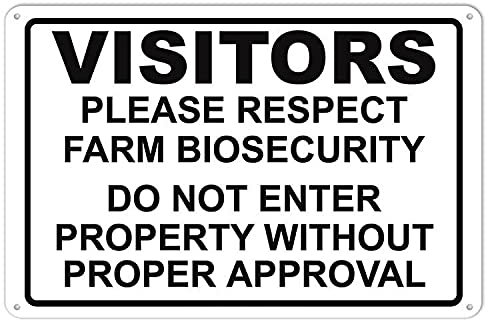 CCPARTON Metall-Besucherschild – Respect Farm Biosecurity, Do Not Enter Without Approval – Aluminiumschild für Zuhause, Café, Bar