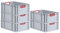 PROREGAL SuperSparSet 5x Eurobox NextGen Color | HxBxT 22x40x60cm | 44 Liter | Griffe rot offen | Verstärkter Boden | Eurobehälter, Transportbox, Transportbehälter, Stapelbehälter