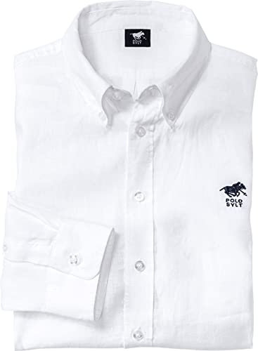 Polo Sylt Herren Baumwoll-Leinen-Hemd Langarm, leichtes Sommerhemd mit Leinen, lässig-Elegante Herrenmode mit Thermoregulation für warme Tage, Gr. M - XXXL
