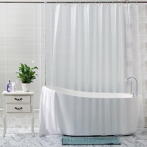 Helweet Badezimmervorhang, Duschvorhänge, Duschvorhang Durchsichtig, Duschvorhang Transparent, Vorhang für Dusche, Wasserdicht Shower Curtains, Badvorhang für Badezimmer, 180 X 200cm