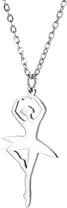 Amaxer Collier de ballerine pour fille Gymnastique Ballerine Bijoux de danseuse Collier à pendentif (style3)