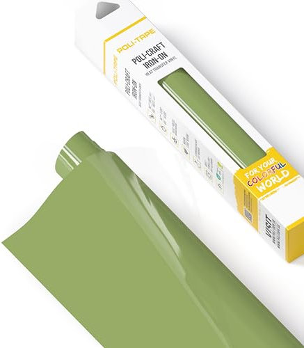 POLI-FLEX® TURBO® - Transferfolie für Textilien - Flexfolie zum Aufbügeln, Plotterfolie für DIY Shirts, Olive matt, 30,5 cm x 122 cm