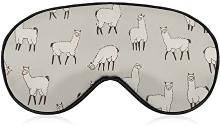 Schlafmaske, Lama, Alpaka, Schlaf-Augenmaske, Augenbinde mit verstellbarem Riemen, schöne Tiere, weiche Augenabdeckung zum Ausblenden von Lichtern