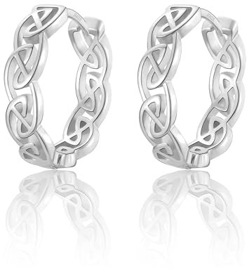 FAOMZQ Creolen Silber 925, Keltisch Knoten Ohrringe Silber, Unisex Silber Creolen Geschenk für Männer Frauen Damen