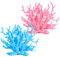 Dtoterul Corallo Artificiale Pesci Serbatoio 2 Pezzi Coralli Artificiali in Plastica Coralli Rosa e Blu Serbatoio Ornamento Coralli Simulazione Ornamenti per Piante Artificiali per Acquario
