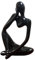 Lgmamob Thinker Statue aus schwarzem Kunstharz, kleine Skulptur, Dekorationen für Schreibtisch, Zuhause, Wohnzimmer, moderne Figuren, Bücherregal, Büro, Couchtisch, Kunst, ästhetisch (schwarz rechts)