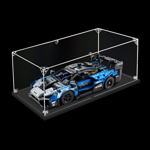 DOFOPO Klar Acryl Vitrine Selbstmontierbare Schaukasten Acryl Box für Modellautos Sammlerstücke Staubdichte Lego Vitrine 45 x 20 x 15 cm