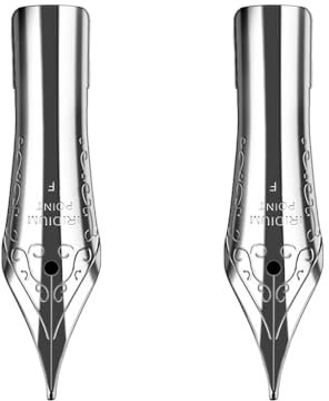 AMHOME 2x Fountain Pen Replacement Nib Special Spare Nib for Wings Pilot Fountain Pen 78G 88G KaKuno Desk Pen (Silver Nib F x 2)