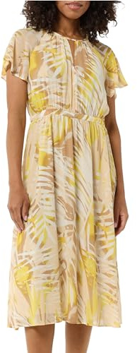 Comma Chiffon-Kleid mit U-Boot-Ausschnitt und Raffung