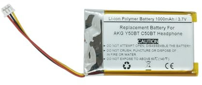 Batterie de rechange 1000 mAh 3,7 V pour casque AKG Y50BT C50BT P083040-Q02