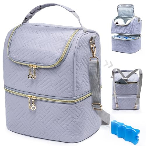 Mam - Bolsa de almacenamiento de leche materna con bolsa de hielo para 6 biberones, bolsa para extractor de leche materna con enfriador para biberones de hasta 9 onzas