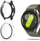 QULLOO 2 Pièces Coque pour Samsung Galaxy Watch 7 40MM Protection Écran, Dur PC Matériel étui de Protection Complète Case de Verre Trempé pour Galaxy Watch 7 40MM, Noir + Transparent