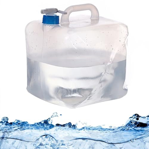 Jerrican D’Eau Pliable, Bidon À Eau Pliable avec Robinet, Jerricane Pliable De Camping,Jerrican Portable pour Le Camping en Plein Air, La Randonnée Et l'eau d'urgence,sans Bpa.