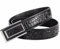 Authentische Krokodilhaut-Edelstahl-Schnalle, Business-Männer-Gürtel, echtes Alligator-Leder, Herrengürtel, Schwarz, 125 cm