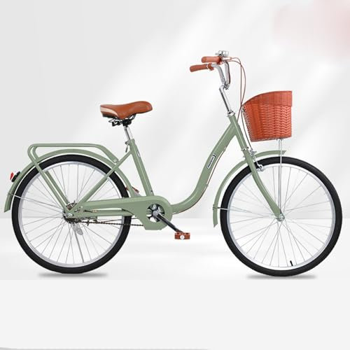 City Bike 24 Zoll Carbon Steel Fahrrad Damenfahrrad Erwachsene Damen Student Moped Fahrrad Vollreifen A,26 inches