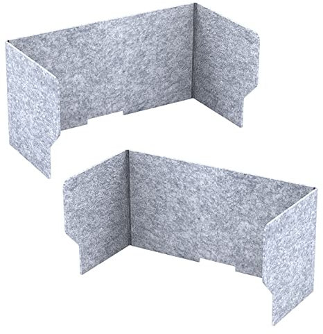 DIIDIIFF Klappbarer Schreibtisch-Sichtschutz, 2-teiliges Set, Akustischer Schreibtischteiler mit versteckter Kabelrückwand, Lärmschutz-Sichtschutz für den Schreibtisch für Schulbüros