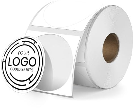 YIKIADA Etiquetas térmicas blancas de 30 mm, redondas, autoadhesivas, impermeables, compatibles con M110/M220, 300 unidades